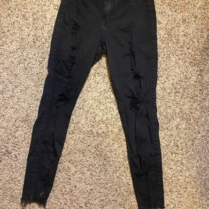 Hollister Ripped High Rise Ankle Jeans